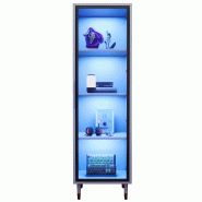 Merax Vitrine en Verre avec LED 170 cm, Vitrine étroite avec Verre teinté, vitrine sur Pied pour Livres, Vin et décorations, Blanc - blanc multi-ma