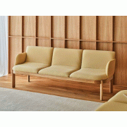 Canapé 3 places Ramp MDD avec structure en placage de bois Canapé 3 places Ramp MDD avec structure en placage de bois