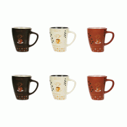 Novastyl - Lot 6 Mugs Nova 25cl En Gres 3 Couleurs Assorties - 3256391044841 Novastyl - Lot 6 Mugs Nova 25cl En Gres 3 Couleurs Assorties - 3256391044841