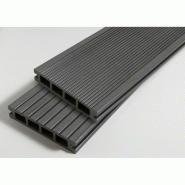 Pack 1 m² - Lames de terrasse composite Dual avec accessoires (4 coloris) - Gris anthracite, épaisseur 25mm, largeur 14cm, longueur 360cm_0