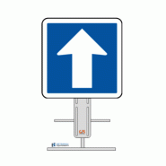Panneau C12 - Circulation à sens unique sur pied temporaire