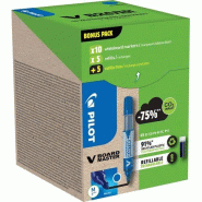 Pilot Greenpack, V-Board Master, Bleu, 10 marqueurs et 10 recharges - bleu 5080703G10M