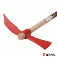 Pioche Hache 2.5 kg Emmanchée Bois - Gouvy - Double Tranchant - Fabriqué en France