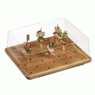Planche pour 25 piques brochettes bambou stratifié naturel 25x20x2,6cm - par 10