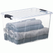 Plast team Boîte de rangement HOME BOX, 52 l, transparent - transparent plastique 5707672751029