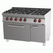 RM GASTRO Fourneau à gaz avec four à gaz statique GN 2/1 - 6x brûleur ECO REDFOX - SPBT 70/120 21 G - REDFOX - 0615402664592