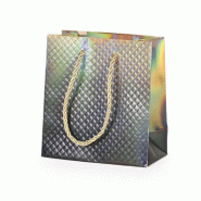 Sac luxe Holografica bronze poignées cordelières or 14,3x7,3x15,3cm - par 10