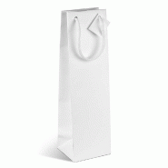 Sac magnum gauffré blanc poignées papier 13x11,4x44cm - par 10