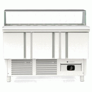 Saladette réfrigérée professionnelle inox 700 positive 3 portes ave... - PMFS-140-C