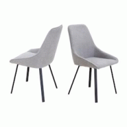 SalesFever Chaises de salle à manger |Ensemble de 2|Revêtement tissu texturé aspect coton|Structure métallique à 4 pieds|L51 x P47 x H87cm|gris†SalesFever Chaises de salle à manger |Ensemble de 2|Revêtement tissu texturé aspect coton|Structure métallique à 4 pieds|L51 x P47 x H87cm|grisâ€