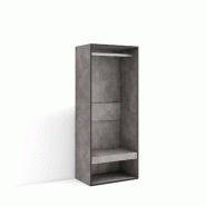 SKRAUT HOME Armoire Vestiaire ouvert, 60x145x35 cm, Chambre à coucher, pièce, Vêtement, Dressing, Ciment - gris Bois manufacturé 439_1