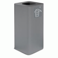 Stil Casa PURE conteneur de collecte des déchets, acier peint, 38x38xh. 80 cm, avec pictogramme magnétique, 100 litres, gris. - gris acier PU100F-G02 Stil Casa PURE conteneur de collecte des déchets, acier peint, 38x38xh. 80 cm, avec pictogramme magnétique, 100 litres, gris. - gris acier PU100F-G02