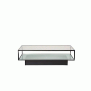 Table basse en verre et acier Maglehem Furniture Fashion - noir 7350107088504 Table basse en verre et acier Maglehem Furniture Fashion - noir 7350107088504