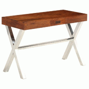 VidaXL Bureau Bois d'acacia solide avec finition miel 110x50x76 cm Modèle Atlas Flex Plus - 245652