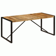 VidaXL Table à manger Bois de manguier brut 180 cm Modèle Zenith Industriel - Bois massif 243997