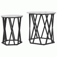 VidaXL Table basse 2 pcs Gris Sonoma Bois d'ingénierie et acier Modèle Terra Bois - 868264