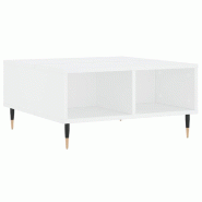 VidaXL Table basse blanc 60x60x30 cm bois d'ingénierie Modèle Soleil Shield Prime - 827028