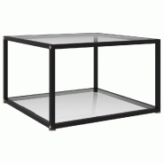VidaXL Table basse Transparent 60x60x35 cm Verre trempé Modèle Apex Stella Élite - 322887