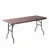 Zane - Table de banquet pliable rectangulaire 183x76 cm Noir/Bois