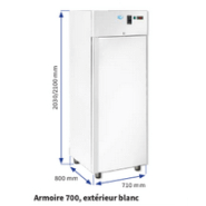 Congélateur vertical 1 porte inox extérieur 120L 7450.0565