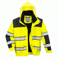 Blouson HiVis 3 en 1 - Jaune/Noir / XL
