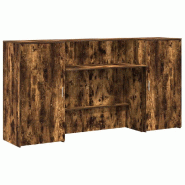 Bureau de réception chêne fumé 200x50x103,5cm bois d'ingénierie Modèle Atlas Infinite Concept - 8721158629890