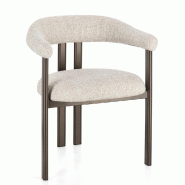 Chaise avec accoudoirs Giuditta bronze/sable  60 x 57 x 80 cm - Par 2