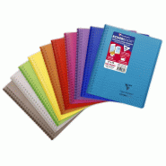 Clairefontaine Lot de 20 Cahier Kover Book 17x22, 160p./80 feuilles 90 g/m² reliure intégrale, couv. Enveloppante transparentes assorties (10), lign