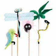 Décors assortis pour glaces Chenille bois 26cm - par 100