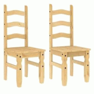 Décoshop26 - Set de 2 chaises de cuisine salle à manger 42 x 47 x 107cm en bois massif de pin DEC025495 - 3000255279579 Décoshop26 - Set de 2 chaises de cuisine salle à manger 42 x 47 x 107cm en bois massif de pin DEC025495 - 3000255279579