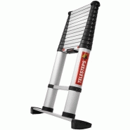 Echelle téléscopique 3.80m, marches 65mm, repliée: 84cm - avec barre stabilisatrice