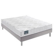 ENSEMBLE DUNLOPILLO 140*200 CM EUGEN 18 CM MATELAS SOMMIER DÉCO JEU DE 4 PIEDS GRIS