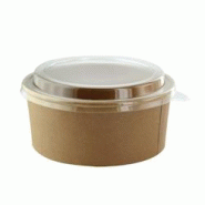 FIRSTPACK FHC - 200Pcs - Saladier rond en carton kraft avec couvercle plastique PET Buckaty - H75mm 1200ml - marron en carton 210PCCO12165K FIRSTPACK FHC - 200Pcs - Saladier rond en carton kraft avec couvercle plastique PET Buckaty - H75mm 1200ml - marron en carton 210PCCO12165K