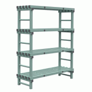 Gastro-Inox Étagère Euro avec 4 étagères en plastique 1400x500x1750mm - 7445908641635