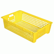 GASTROLAND Caisse ajourée empilable et emboîtable 600 x 380 GILAC - 28 L - Jaune - jaune 3701666010095