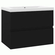 Helloshop26 - Armoire d'évier salle de bain avec lavabo intégré 60 x 38,5 x 45 cm noir aggloméré 02_0006503 - 3000359724630 Helloshop26 - Armoire d'évier salle de bain avec lavabo intégré 60 x 38,5 x 45 cm noir aggloméré 02_0006503 - 3000359724630