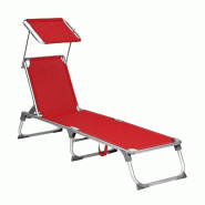 Helloshop26 - Bain de soleil inclinable chaise longue transat pliable en alu toile textilène coussin pare soleil réglable 193 x 67 x 12_0001670 - 30