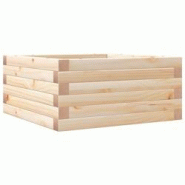 Helloshop26 - Jardinière bac lit surélevé plantes fleurs terrasse jardin 50 x 50 x 23 cm bois de pin massif marron 02_0037628 - 3000213910346_0