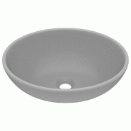 Helloshop26 - Lavabo vasque salle de bain ovale de luxe 40x33 cm céramique gris clair mat  02_0002669 - 3000101681532