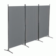 Helloshop26 - Paravent de confidentialité à 3 panneaux teruel 176 x 260 cm gris foncé 03_0008058 - 3001912847766