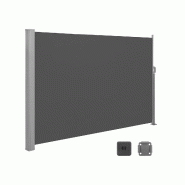 Helloshop26 - Store latéral 180 x 450 cm (h x l) brise-vue rétractable pare-soleil pour balcon terrasse jardin gris anthracite 12_0001834 - 30001269