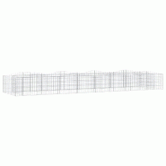 Lit surélevé à gabions arqué 600 x 100 x 50 cm fer galvanisé Argent 02_0039938 - 3000218687748