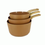 Menastyl - Set De 3 Casseroles Colorama Noisette - Casserole 16/18 Et 20 Cm - En Aluminium - Revetement Antiadhesif En Ceramique - 3256391021316 Menastyl - Set De 3 Casseroles Colorama Noisette - Casserole 16/18 Et 20 Cm - En Aluminium - Revetement Antiadhesif En Ceramique - 3256391021316