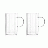 Ogo Living - Lot 2 tasses leia 35cl en verre borosilicate avec anse - 3256391045527