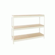 PROREGAL Étagère pour Charges Lourdes WOOD BEAST THREE | HxLxP 200x150x45cm | 600kg par Niveau | Blanc - blanc métal RS18-71 PROREGAL Étagère pour Charges Lourdes WOOD BEAST THREE | HxLxP 200x150x45cm | 600kg par Niveau | Blanc - blanc métal RS18-71