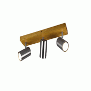Spot plafond 3 lampes GU10 métal nickel mat - Trio - Marley - argenté métal 4017807488005