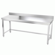Table de travail en inox 1800 x 600 mm adossée avec renfort PREMIUM / GOLDINOX - inox 3701770803606 Table de travail en inox 1800 x 600 mm adossée avec renfort PREMIUM / GOLDINOX - inox 3701770803606