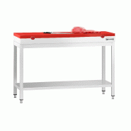 Table inox de découpe avec plan rouge - Profondeur 700 mm | Ggm - 1200_0
