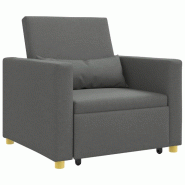 VidaXL Canapé-lit escamotable simple Gris foncé 90 x 165 x 87 cm tissu Modèle Merviora - 8721158861924
