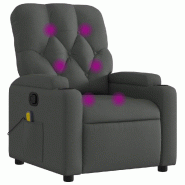 VidaXL Fauteuil de massage inclinable gris foncé tissu Modèle Derviane - 8721012181533